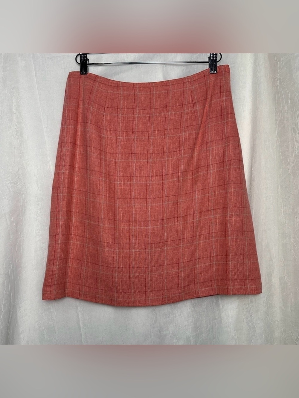 3/$20💥‎ Vintage Liz Claiborne Villager Plaid Print Linen Blend Mini Skirt